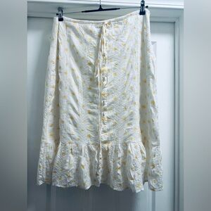 Forever 21 White and Yellow Floral Skirt